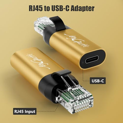 USB C to Ethernet Adapter, New Idea RJ45 Male to USB C Female Network LAN Adapter, Built-in Smart Chip, Simply Insert Daily Charging Cables to Access The Internet - style: RJ45 to USB-C Adapter