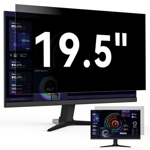 19 Inch Computer Privacy Screen Filter for 16:9 Widescreen Monitor, Removable Eye Protection Anti Glare Blue Light Filter Privacy Shield, Anti Scratch Anti Spy Screen Protector Film 19 in - color: 19 inch 16 9