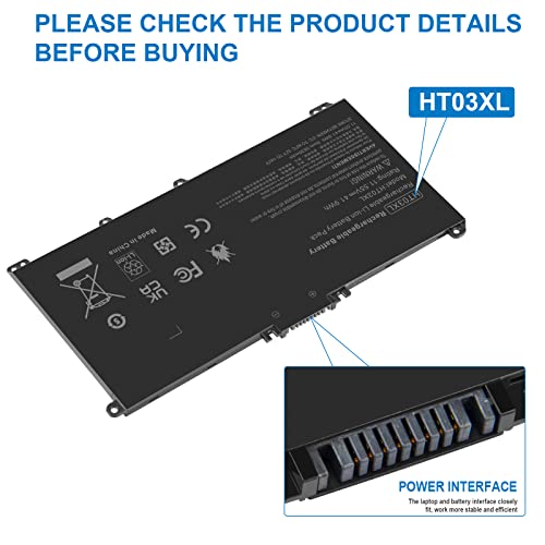 Futurebatt HT03XL L11119-855 Laptop Battery for HP 240 245 250 255 G7 340 348 G5 HP Pavilion 14-CE 14-CF 14-DF 15-CS 15-CW 15-CU 15-DA 15-DB 15-DW 17-by 17-CA HSTNN-LB8M L11421-542 - size: HT03XL 8.94, 4.96, 0.71in