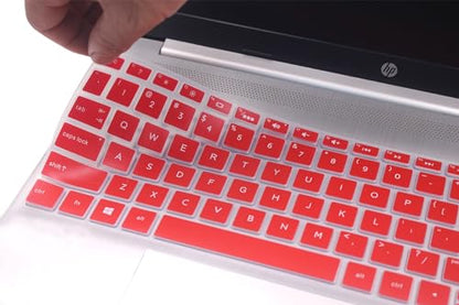 Keyboard Cover Compatible for 15.6" HP Laptop 15-dw 15-dy 15-ef 15-da/db 15-bs/bw 15-dy2702dx 15-dy2703dx 15-dy4013dx 15-dw0083wm 15-ef2013dx 15t-da100 15-db0011dx, 17.3" HP 17-by/ca 17-by4623dx (Red) - color: Red