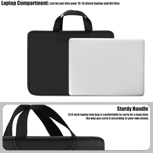 17 inch Laptop Sleeve, Resistant Neoprene Laptop Sleeve with Handle/Notebook Computer Protective Case Cover/Ultrabook Briefcase Carrying Bag for 17 15.6 Inch Laptop, Computer, Tablet - Black - color: Black, size: 17 inch