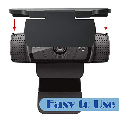 imluckies Webcam Cover for Logitech C920/ C920x/ C930e/ C922x/ C922 HD Pro Stream Webcam, Physical Anti-Peeping, Camera Privacy Shutter Cover Protect Lens and Security, Black