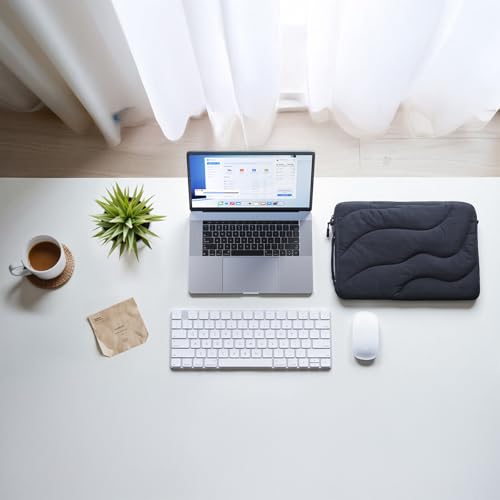 llano 13.3 inch Laptop Sleeve, Laptop Case for MacBook Pro,Dell, HP, Lenovo, Asus, Notebook Tablet Case, 360° Protection, Lightweight, Water-Resistant, 4 Compartments Storage, Black - size: 13.3 inch