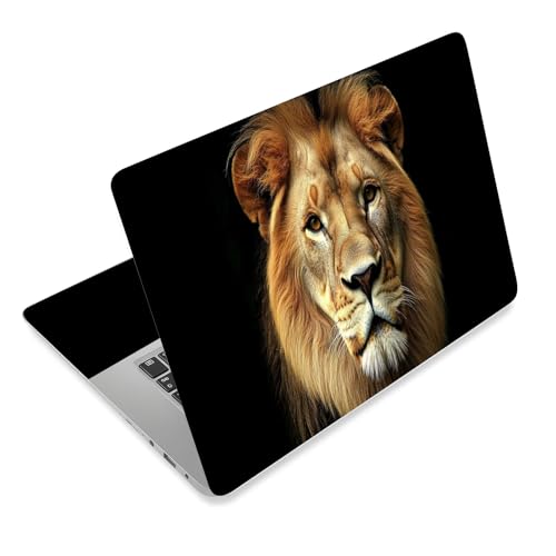Laptop Skin Sticker Decal for 12 13 13.3 14 15 15.6 in, Universal Vinyl Waterresistant Protector Cover for Notebook PC Netbook, Computer Decor for Women Girls Regal Lion Portrait - color: Regal Lion Portrait