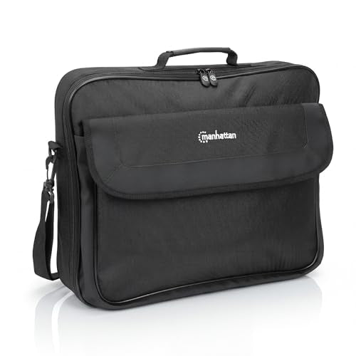 MANHATTAN Laptop Shoulder Bag Carrying Case – Slim Briefcase Style, Clamshell Opening, Padded Compartments–3 Yr Mfg Warranty - size: 17.3 Inch