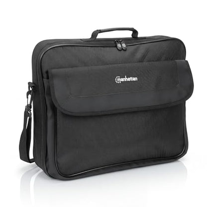 MANHATTAN Laptop Shoulder Bag Carrying Case – Slim Briefcase Style, Clamshell Opening, Padded Compartments–3 Yr Mfg Warranty - size: 17.3 Inch