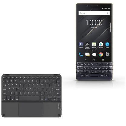 BoxWave Keyboard Compatible with BlackBerry Key2 LE - SlimKeys Bluetooth Keyboard with Trackpad, Portable Slim TouchPad - Jet Black