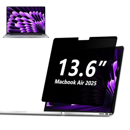 Adeway Privacy Screen for MacBook Air M5/M4/M3/M2/M1 13.6 Inch (2022–2026) | Anti-spy, Magnetic Attachment with Nano Adhesive, Blue Light Reduction & Anti-Glare, Ideal for Office - size: Macbook Air 13.6 Inch (2022-2025)