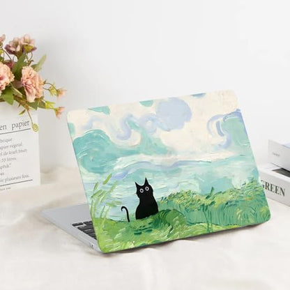 G JGOO Compatible with MacBook Air 13 inch Case 2026 2025-2022 M5 A3449 M4 A3240 M3 A3113 M2 A2681, Plastic Hard Shell for MacBook Air 13.6 inch Case+Keyboard Cover+Screen Protector, Cat Painting - color: Cat Painting