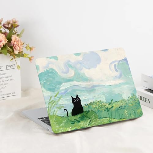 G JGOO Compatible with MacBook Air 15 inch Case 2026 2025 2024 2023 M5 A3448 M4 A3241 M3 A3114 M2 A2941, Protective Plastic Hard Laptop Shell Case + Keyboard Cover + Screen Protector, Cat Painting - color: Cat Painting
