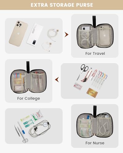 LOVEVOOK Laptop Backpack for Women, 15.6 Inch Work Laptop Bag with USB Port, Fashion Teacher Nurse Backpack Purse, Waterproof Travel Computer Backpack with Organizer Bag, 2PCS, Beige-Black
