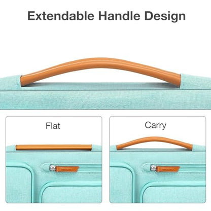 MOSISO 360 Protective Laptop Case 15 inch, 15 inch Laptop Sleeve | Compatible with MacBook Air M5 M4 M3 M2 2026-2023, Dell XPS Plus, Side Open Carrying Case with 4 Zipper Pockets, Aqua Green - color: Aqua Green, size: 15 inch