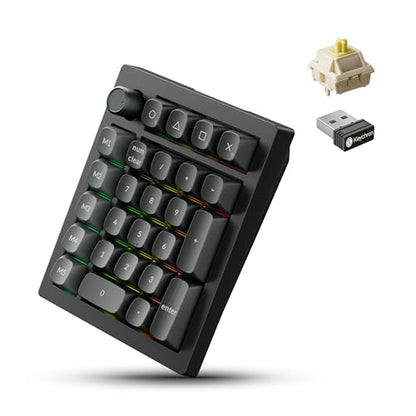 Keychron V0 Ultra 8K Polling Rate Wireless (2.4 GHz & Bluetooth) ZMK Custom Number Pad with Hot-swappable Banana Switches 360-Hr Battery OSA PBT Keycaps RGB Backllit for Mac Windows Linux - color: Hot-swappable Banana Switch