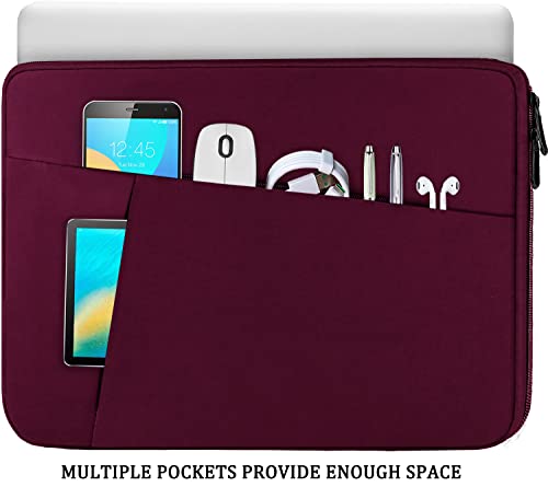 Laptop Sleeve Bag 15.6 inch, BOOEUDI Durable Shockproof Protective Computer Carrying Cover with Front Pocket, Briefcase Handbags Laptop Sleeve Bag for 15.6 inch HP, Dell, Acer, Asus, Notebook, WineRed - color: WineRed, size: 15.6 inch