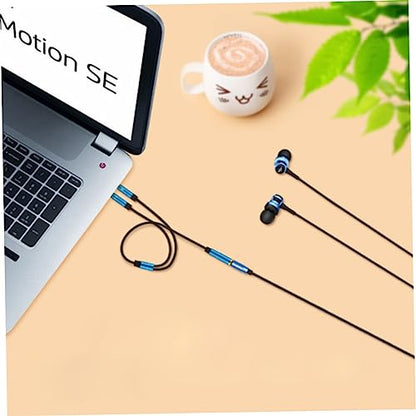Veemoon 1pc Headset Splitter Adapter Cable Female to Male Audio Connector Microphone and Headphone Splitter for Laptop and Mobile Devices and Versatile Audio Adapter