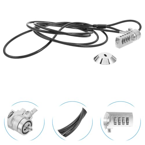 Laptop Combination Cable Lock with 6ft Steel Cable, 4-Digit Resettable Password, Flexible Anti-Theft Security Lock for Laptops and Electronic Devices, Portable for Travel and Desk
