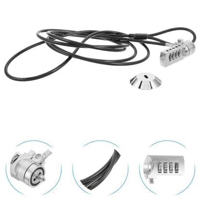 Laptop Combination Cable Lock with 6ft Steel Cable, 4-Digit Resettable Password, Flexible Anti-Theft Security Lock for Laptops and Electronic Devices, Portable for Travel and Desk