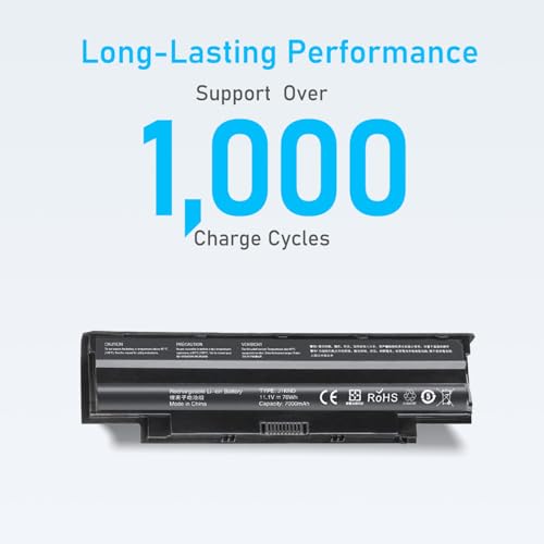 Upgraded 78Wh J1KND Laptop Battery Replacement for Dell | Compatible with Inspiron N4110 N5110 N5030 N7010 N5010 N4010 N5040 N7110 15 3520 Vostro 3450 3750 JIKND, and More - size: 8.35*2.35*0.87inch J1KND
