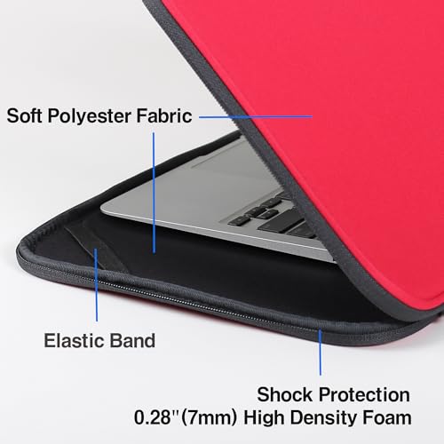 Laptop Sleeve 16 Inch Foldable Slim Case Lightweight Bag Notebook Computer Carrying Flip Cover (Red) - color: Red, size: 16 Inch