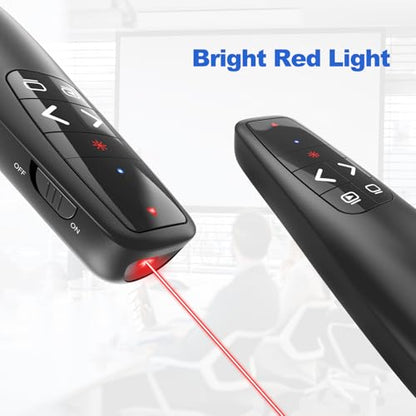 （4 Units） Presentation Clicker with 4 Cases Wireless Presenter Remote PowerPoint Pointer Slide Advancer for Mac Laptop PC Computer Keynote - style: 4 Units with Case