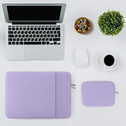RAINYEAR 13 Inch Laptop Sleeve Compatible with 13.3" MacBook Air/Pro M1 M2 M3 M4 M5 A3449 A3240 A3113 A2681 A2338 Case Cover Bag with Front Pocket Accessories Pouch (Purple) - color: Purple, size: 13"