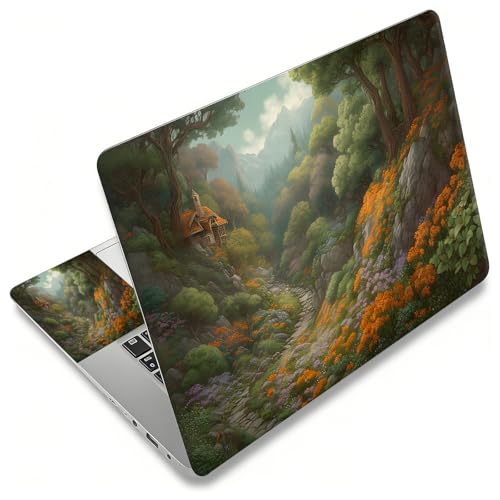 Laptop Skin Sticker Decal, Universal Reusable Vinyl Laptop Cover for 12" 13" 13.3" 14" 15" 15.4" 15.6" Notebook PC, Waterproof Scratch-Resistant with 2 Wrist Pads, Easy to Apply & Remove,Forest Art - color: Forest Art