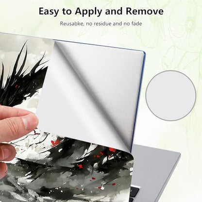 Laptop Skin Sticker Decal, Universal Reusable Vinyl Laptop Cover for 12" 13" 13.3" 14" 15" 15.4" 15.6" Notebook PC, Reusable Waterproof Scratch-Resistant with 2 Wrist Pads,Cherry Blossom Dragon - color: Cherry Blossom Dragon