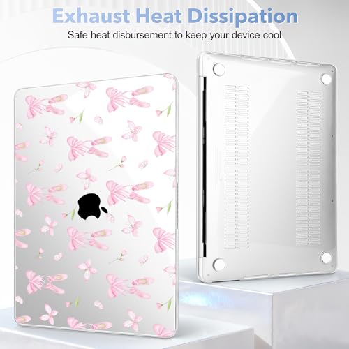 May Chen Case for MacBook Pro 13 inch M2 2023,2022,2021,2020 A2338 M1 A2251 A2289, Plastic Hard Shell Cover for MacBook Pro 13" with Touch Bar Fits Touch ID, Ballet Shoes - color: Ballet shoes