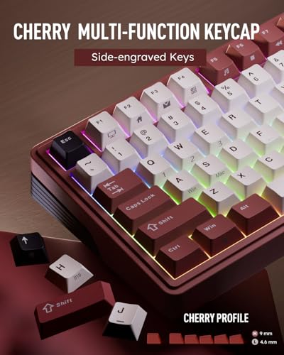 RK ROYAL KLUDGE M100 Wireless Mechanical Keyboard w/Screen & Dual Knobs, Tri-Mode Gasket Mount Gaming Keyboard with Number Pad, Hot Swappable Cream Switch, Red - color: Red