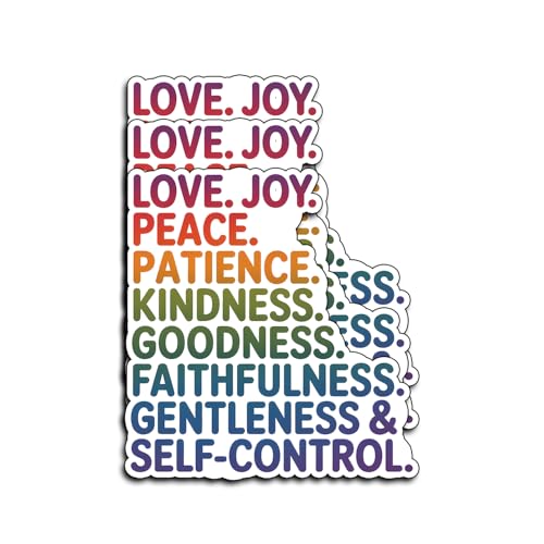 (3Pcs) Fruits of the Spirit Christian Sticker Love Joy Peace Patience Kindness Goodness Faithfulness Gentleness Self Vinyl Decal Laptop Water Bottle Journal Bible Study Gifts Adults Teens 3 Inch - color: Fruit of the Spirit
