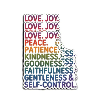 (3Pcs) Fruits of the Spirit Christian Sticker Love Joy Peace Patience Kindness Goodness Faithfulness Gentleness Self Vinyl Decal Laptop Water Bottle Journal Bible Study Gifts Adults Teens 3 Inch - color: Fruit of the Spirit