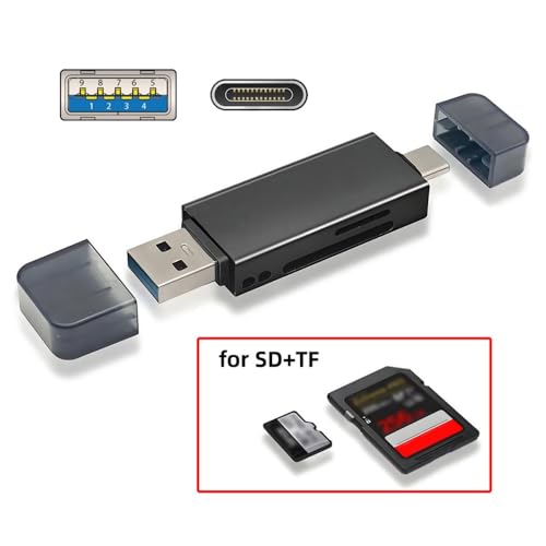 Xiwai Type-C & USB 3.0 to SD Card & TF T-Flash Card Reader Writer for Tablet & Camera & Laptop & Mate Serial Phone - style: USB-C to TF+SD