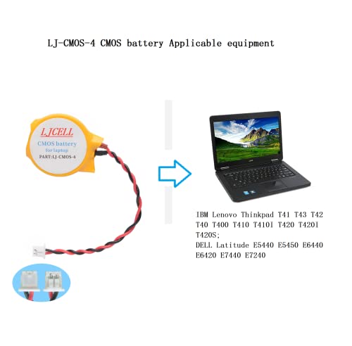 5PCS CMOS Battery for DELL Latitude E5440 E5450 E6440 E6420 E7440 E7240 Alienware M11x R1 R2 Area-51 M9700 M9750 Laptop BIOS RTC CR2032 Battery with 2 Wire and Connector… - size: 5-PACK, style: CMOS-CR2032-4