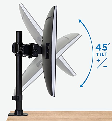 Mount-It! Dual Monitor Desk Stand, C-Clamp & Grommet Base | Fits two VESA 75/100 screens 17-27", two articulating arms, C-clamp and grommet bases.