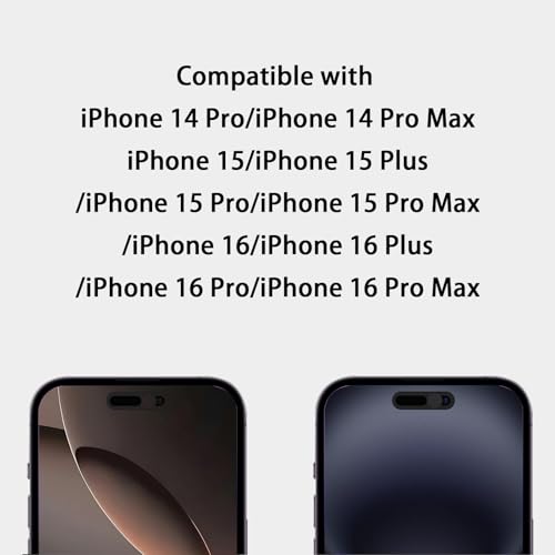 Front Camera Cover Compatible for iPhone 16/16Plus/16Pro/16Pro Max/15/15Plus/15Pro/15Pro Max/14Pro/14Pro Max,Webcam Cover Protect Privacy and Security,Not Affect Face ID, 2 Pack-Black - color: Black