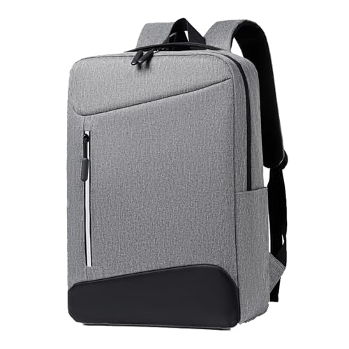 Men Business Laptop Backpack, Waterproof Travel Backpack | with USB Charging Port, College School Computer Bag, for Work Carry - color: Gray