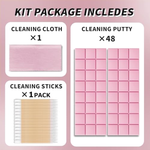 MOLOPPO Cleaning Putty, Cleaner Kit for Airpods, Phone Cleaning Kit (Pink) | Remove Ear Wax & Dirt & Gunk from Device's Small Crevices, for Airpods Charging Case/Headphones/Electronics - color: B7-Pink