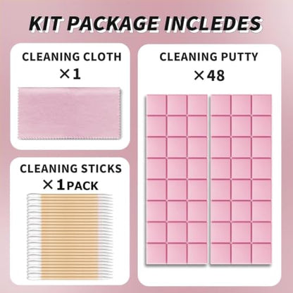 MOLOPPO Cleaning Putty, Cleaner Kit for Airpods, Phone Cleaning Kit (Pink) | Remove Ear Wax & Dirt & Gunk from Device's Small Crevices, for Airpods Charging Case/Headphones/Electronics - color: B7-Pink