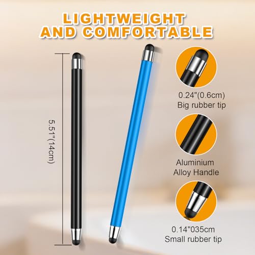 Stylus (3 Pcs), 2-in-1 Stylus Pen for Touch Screen, High Precision and Sensitivity, Suitable for iPad/iPhone/Samsung/Android Smartphone and Tablets, Compatible with All Touch Screen - color: Silvery/Blue/Black