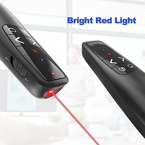 (2 Units) Presentation Clicker PowerPoint Presenter Remote: Laser Pointer Project Power Point PPT Clicker for Mac Laptop Office, Wireless Computer Clickers Slideshow Google Slide Advancer - style: 2 Units with Case