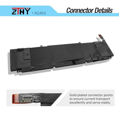 XG4K6 Laptop Battery Replacement for Dell Precision 5750 5760 5770 XPS 17 | 9700 9710 9720 9730 Series P92F P92F001 P92F002 P92F003 001RR3 01RR3 01RR3YM F8CPG 5XJ6R KVPMY 0YY3V KRDHV 11.4V 97Wh 6-Cells - size: 12.9*3.54*0.39 inch XG4K6