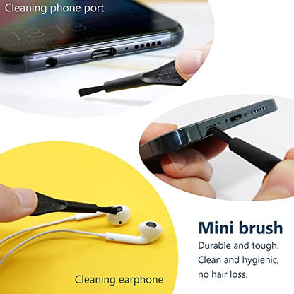 Phone Speaker Dustproof Stickers Protector, Anti Dust Adhesive Cover | Included Anti Dust Plug, Phone Port Cleaning Brush and Tweezer Compatible with iPhone 14, 13, 12 Pro Max, 11 (Black) - size: Lightning Plug