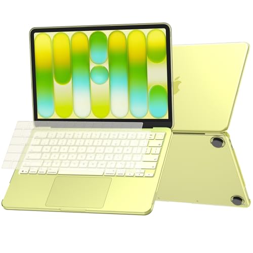 Soonjet for MacBook Neo 13 inch Case 2026 New Model A3404 | Official Citrus Clear | Anti-Scratch Yellow Laptop Cover | Protective Hard Shell + Keyboard Covers | Mac Accessories Student & Travel - color: Frost Citrus