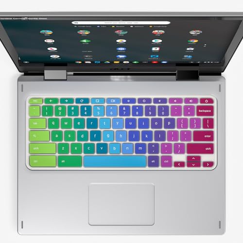 Colorful Keyboard Cover for Acer Chromebook Spin 311 714 C733 CP311 512/Chromebook 11 CB3-131 CB3-132 CP311 C738T CB5-132T/Chromebook Spin 713 CP713 R13 CB5-312T/Acer Chromebook 14 15.6", Rainbow - color: Rainbow