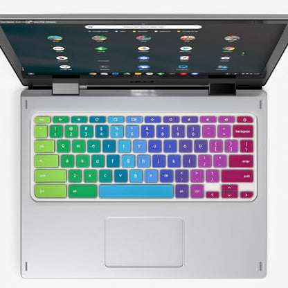 Colorful Keyboard Cover for Acer Chromebook Spin 311 714 C733 CP311 512/Chromebook 11 CB3-131 CB3-132 CP311 C738T CB5-132T/Chromebook Spin 713 CP713 R13 CB5-312T/Acer Chromebook 14 15.6", Rainbow - color: Rainbow