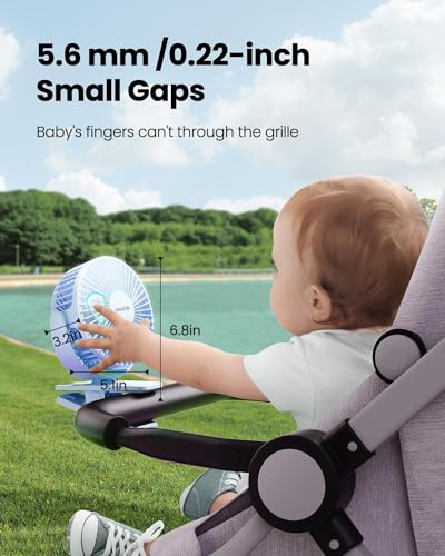 Gaiatop Portable Clip on Fan, Mini Personal Rechargeable Fan | Battery Operated, Small 3 Speed Quiet 360° Rotate, Cooling for Desk Table Home Office Stroller Camping Women Gifts Light Blue - color: light Blue