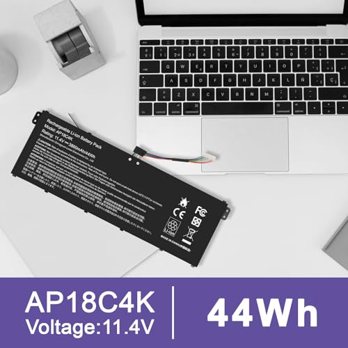 AP18C4K AP18C8K Battery for Acer Spin 3 SP313-51N SP314-54N,Aspire 5 A515-43 A515-43G A515-44 A515-44G A515-54 A515-54G A515-56 3ICP5/81/68,3INP5/82/70，KT0030G020,KT0030G020,KT00304012,KT00304012 - size: 9.8*3.38*0.31inch AP18C4K