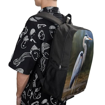 17 Inch Heron Laptop Backpack for Men Women Waterproof Lightweight Travel Backpack Commuter Bag Large Capacity Casual Daypack for Business Trip & Outdoor