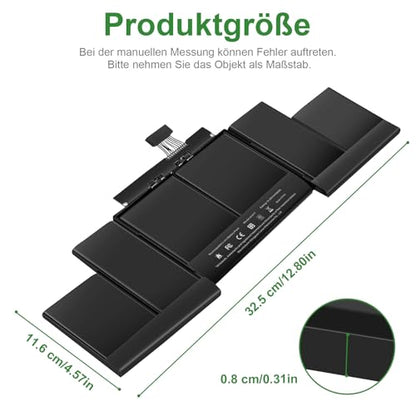 Futurebatt A1417 Replacement Battery for MacBook Pro 15 inch Model A1398（Early 2013 Mid 2012）, Model EMC 2673 2512 Identifier: MacBookPro10,1 MC975LL/A ME665LL/A - size: A1417 14.61, 6.73, 0.98in