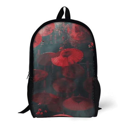 Laptop Backpack Lightweight Computer Bag Casual Daypack Red Style Umbrella Travel Backpacks for Women Men